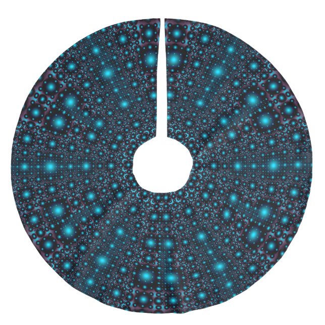 Jupon De Sapin En Polyester Brossé Mandala bleu magique (Devant)
