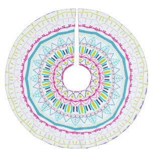 Jupon De Sapin En Polyester Brossé mandala coloré