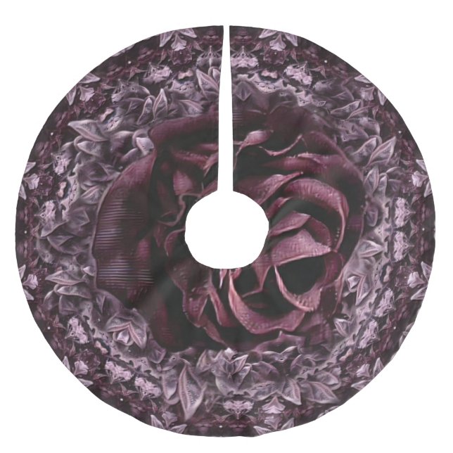 Jupon De Sapin En Polyester Brossé Mandala de rose  (Devant)