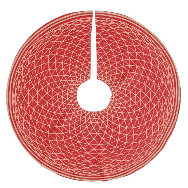 Jupon De Sapin En Polyester Brossé Mandala du chakra couronne sur rouge (Devant)