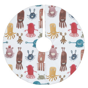Jupon De Sapin En Polyester Brossé Mandala floral coloré : Vintage à main