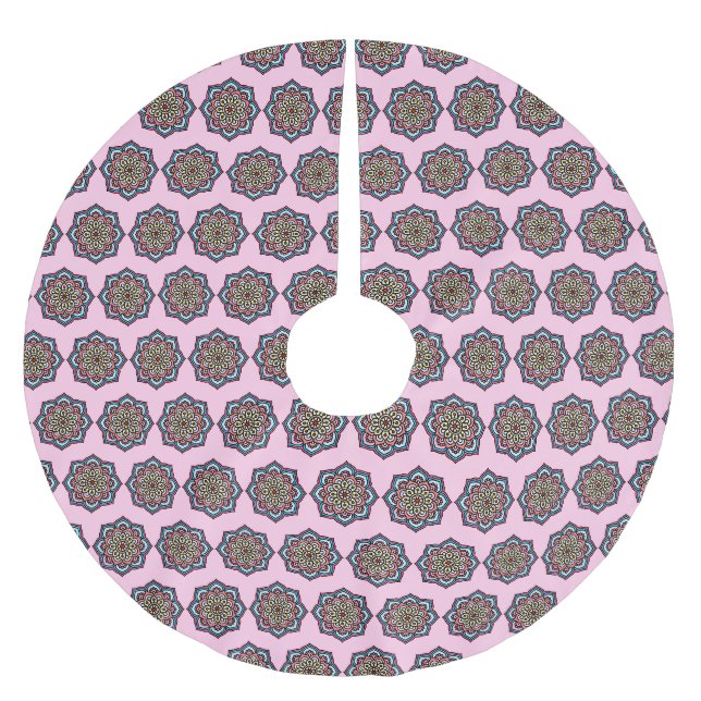 Jupon De Sapin En Polyester Brossé Mandala rose (Devant)