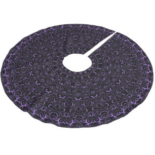 Jupon De Sapin En Polyester Brossé Mandala Violet Améthyste à Symétrie Intriquée