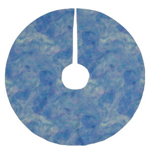 Jupon De Sapin En Polyester Brossé Marbre bleu et rose Acrylique Abstraction
