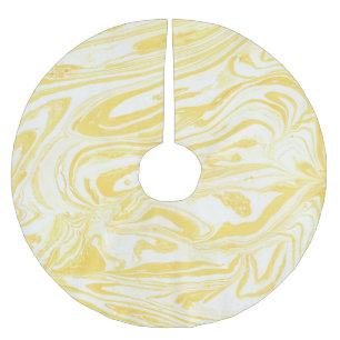 Jupon De Sapin En Polyester Brossé Marbre jaune élégant : Texture dessinée à la main