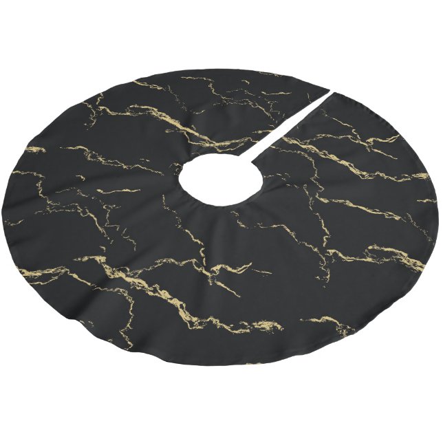 Jupon De Sapin En Polyester Brossé Marbre noir et or tranchant (Angle)
