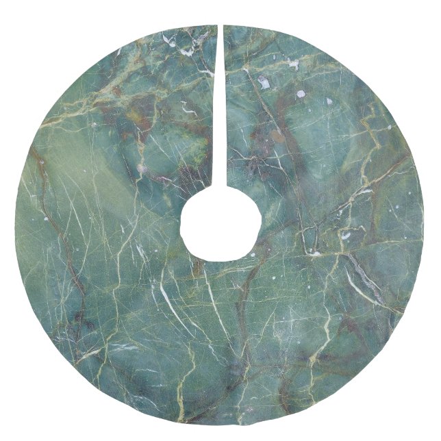 Jupon De Sapin En Polyester Brossé Marbre vert de Malachite Texture détaillée (Devant)