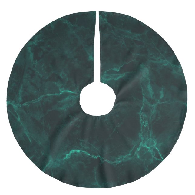 Jupon De Sapin En Polyester Brossé Marbre vert foncé, texture transparente. (Devant)