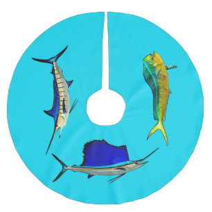 Jupon De Sapin En Polyester Brossé Marlin, Sailfish et Mahi Tree Skirt