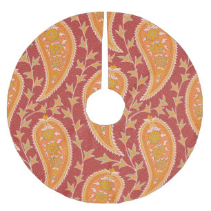 Jupon De Sapin En Polyester Brossé Maroon Paisley : Ornement de Concombre Turc.