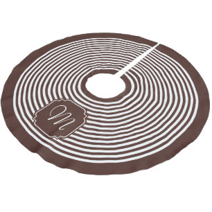 Jupon De Sapin En Polyester Brossé Marron et blanc rayé Monogramme