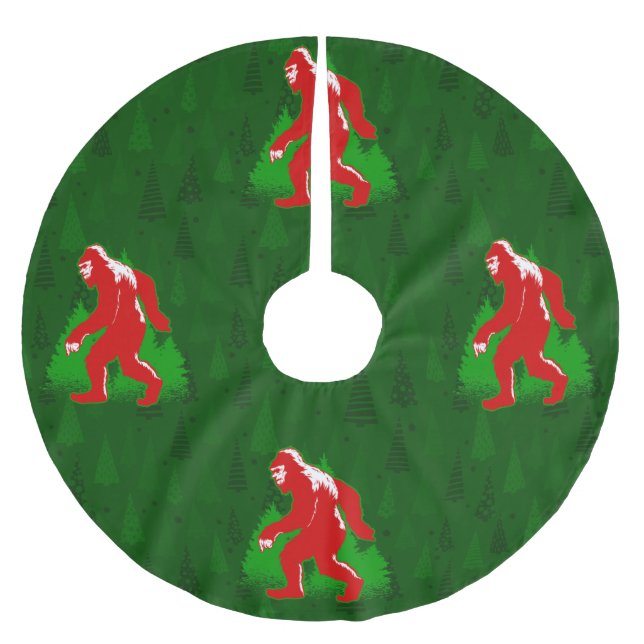 Jupon De Sapin En Polyester Brossé mauvais xmas bigfoot yeti (Devant)