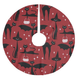 Jupon De Sapin En Polyester Brossé MCM Halloween robe fantaisie minimaliste Chats rou