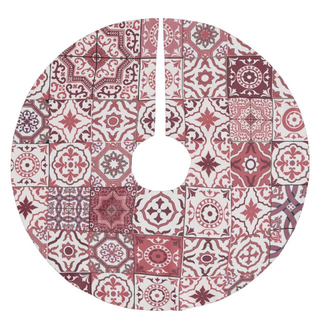 Jupon De Sapin En Polyester Brossé Mega Magnifique Motif marocain Patchwork (Devant)