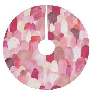 Jupon De Sapin En Polyester Brossé Mélange de taches : rêve textile rose-rouge.