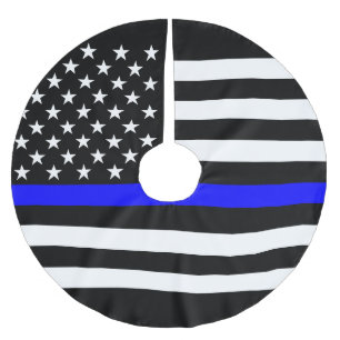 Jupon De Sapin En Polyester Brossé Mémorial symbolique de la Ligne bleue mince du dra