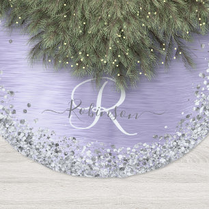 Jupon De Sapin En Polyester Brossé Métal brossé violet Parties scintillant d'argent N