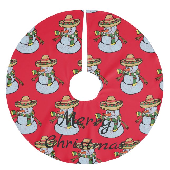 Jupon De Sapin En Polyester Brossé Mexique Sombrero Père Noël Thunder_Cove (Devant)
