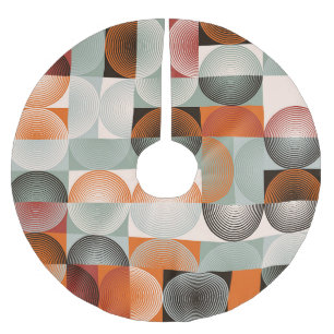 Jupon De Sapin En Polyester Brossé Mi-siècle géométrique, abstrait motif coloré.