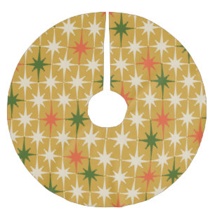Jupon De Sapin En Polyester Brossé Mid Century Moderne Rétro Motif Starburst