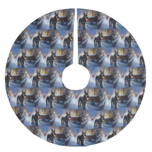 Jupon De Sapin En Polyester Brossé Miniature Schnauzer période festive de Noël