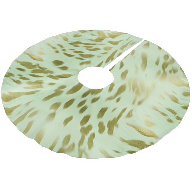 Jupon De Sapin En Polyester Brossé Mint Green Gold Cowhide (Angle)