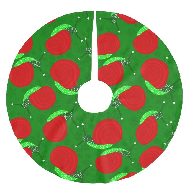 Jupon De Sapin En Polyester Brossé moche escargots de Noël flocons de neige insectes  (Devant)