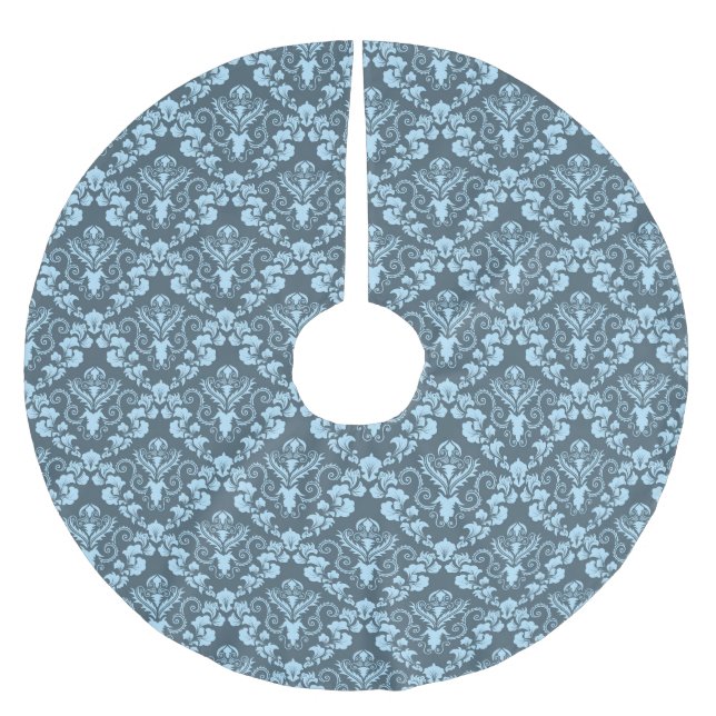 Jupon De Sapin En Polyester Brossé Modèle Damask (Devant)