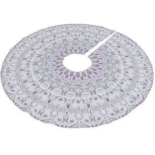 Jupon De Sapin En Polyester Brossé Modèle de mandala aux couleurs lavande et verte