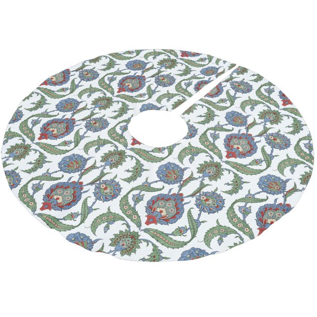 Jupon De Sapin En Polyester Brossé Modèle floral arabesque (Angle)