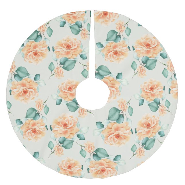 Jupon De Sapin En Polyester Brossé Modèle floral classique (Devant)