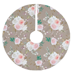 Jupon De Sapin En Polyester Brossé Modèle floral classique