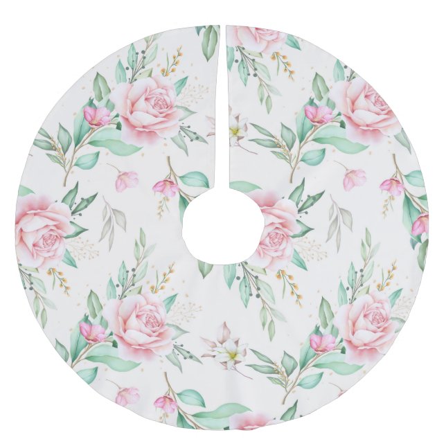 Jupon De Sapin En Polyester Brossé Modèle floral classique (Devant)