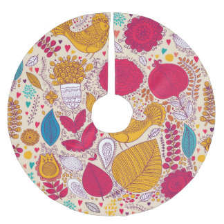 Jupon De Sapin En Polyester Brossé Modèle floral Vintage détaillé