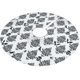 Jupon De Sapin En Polyester Brossé Modèle gothique Damas Araignées Crânes chauves-sou