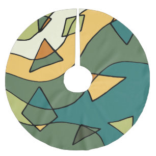 Jupon De Sapin En Polyester Brossé Modèle vintage abstrait dessiné à la main