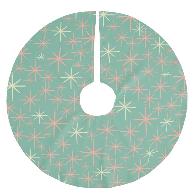 Jupon De Sapin En Polyester Brossé Monnaie rose des Starburts de les années 50 (Devant)