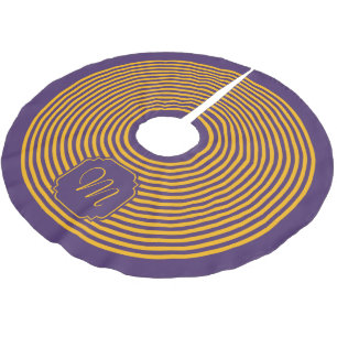 Jupon De Sapin En Polyester Brossé Monogramme à rayures violettes et jaunes