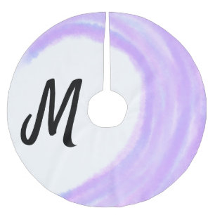 Jupon De Sapin En Polyester Brossé Monogramme aquarelle violet personnalisé simple à
