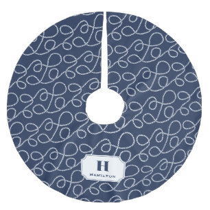Jupon De Sapin En Polyester Brossé Monogramme de corde marine