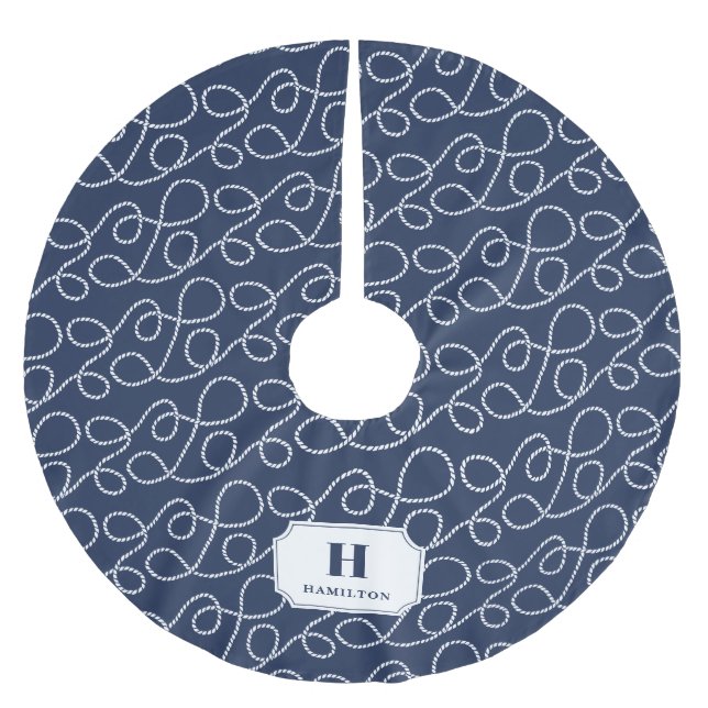 Jupon De Sapin En Polyester Brossé Monogramme de corde marine (Devant)