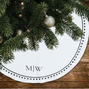 Jupon De Sapin En Polyester Brossé Monogramme de couples minimaliste blanc pour les f