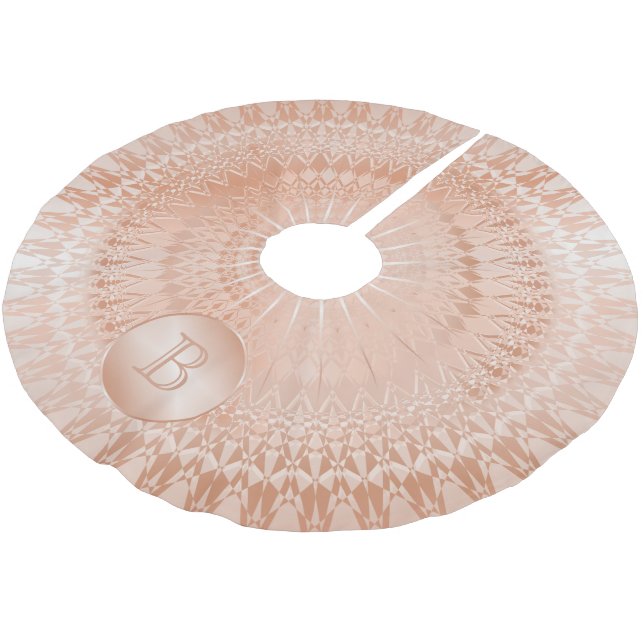 Jupon De Sapin En Polyester Brossé Monogramme de Mandala rose Gold (Angle)