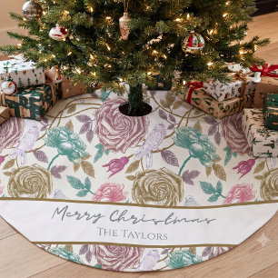Jupon De Sapin En Polyester Brossé Monogramme Floral Vintage