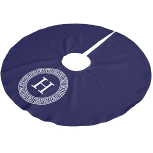 Jupon De Sapin En Polyester Brossé Monogramme initial du cadre de la ligne de la clé
