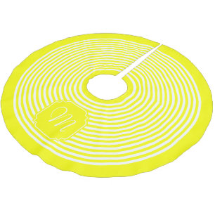 Jupon De Sapin En Polyester Brossé Monogramme jaune et blanc rayé