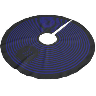 Jupon De Sapin En Polyester Brossé Monogramme Noir et noir Marine Bleu rayé