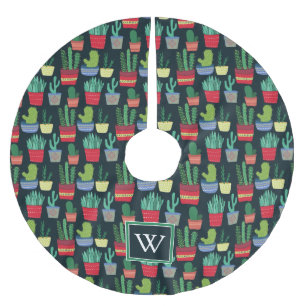 Jupon De Sapin En Polyester Brossé Monogramme   une foule de cactus