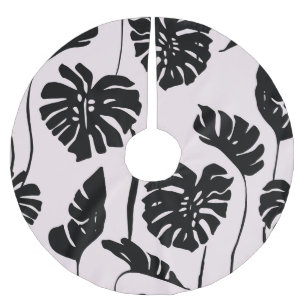 Jupon De Sapin En Polyester Brossé Monstera Abstraite Tropical Palm Art