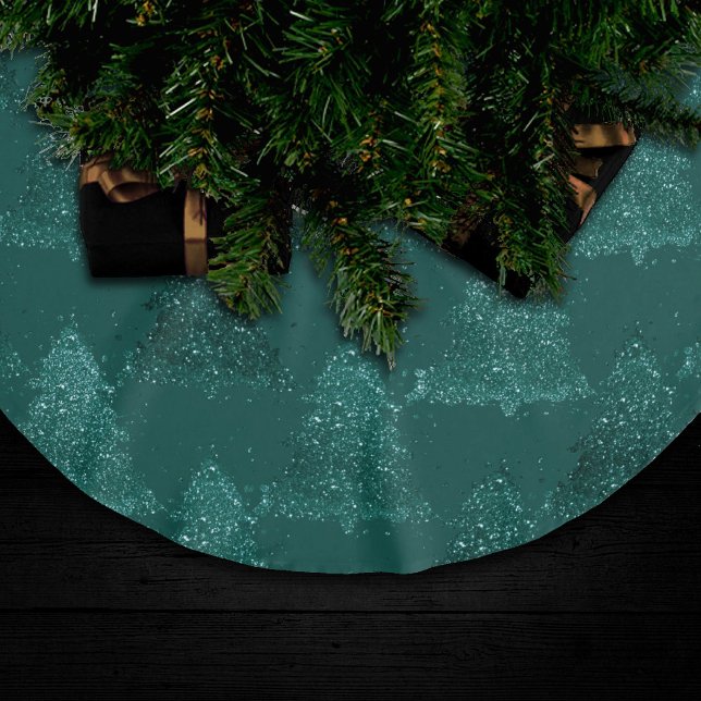 Jupon De Sapin En Polyester Brossé Moody Tree Motif | Noël Turquoise de minuit foncé (Créateur téléchargé)